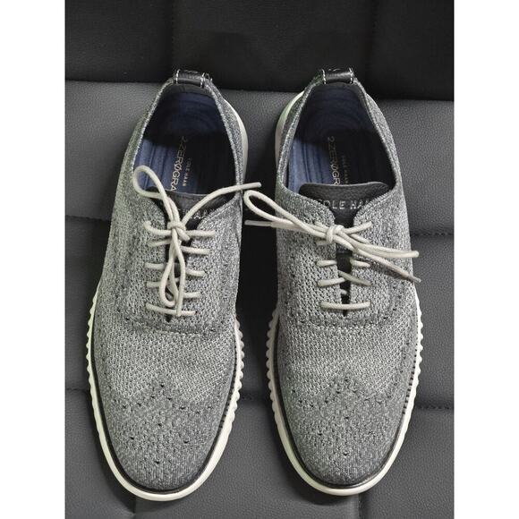 Cole Haan Men 2.ZeroGrand Stitchlite Gray Wingtip Oxford Size 7.5 C27565 - Picture 4 of 7
